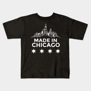 Chicago graphic, Chicago City Skyline, Made In Chicago design Kids T-Shirt